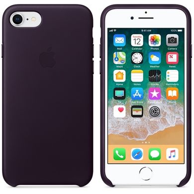 Чохол Apple Leather Case Dark Aubergine (MQHD2) для iPhone 8/7 1425 фото