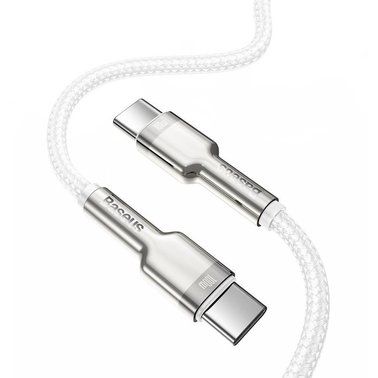 Кабель USB Type-C Baseus Cafule Metal Type-C to Type-C 2m White (CATJK-D02) 601 фото