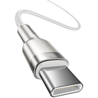 Кабель USB Type-C Baseus Cafule Metal Type-C to Type-C 2m White (CATJK-D02) 601 фото