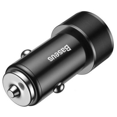 Автозарядка BASEUS Small Screw 3.4A Dual-USB Smart and Safe Charging (BLACK) (CAXLD-C01)