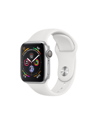 Apple Watch Series 4 (GPS) 40mm Silver Aluminum Case with White Sport Band (MU642)