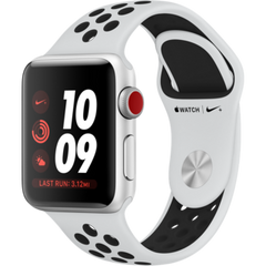 Apple Watch Series 3 Nike+ (GPS+LTE) 38mm Silver Aluminum Case with Pure Platinum/Black Nike Sport Band (MQL52)