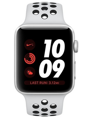 Apple Watch Series 3 Nike+ (GPS+LTE) 38mm Silver Aluminum Case with Pure Platinum/Black Nike Sport Band (MQL52) 1590 фото