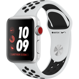 Apple Watch Series 3 Nike+ (GPS+LTE) 38mm Silver Aluminum Case with Pure Platinum/Black Nike Sport Band (MQL52) 1590 фото