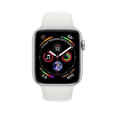 Apple Watch Series 4 (GPS) 40mm Silver Aluminum Case with White Sport Band (MU642) 2046 фото