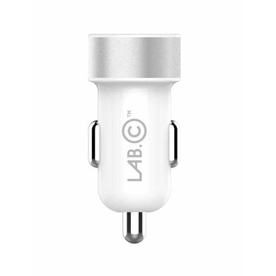 Автозарядка Lab.C Dual USB Car Charger A.L White Silver (3.4 A) (LABC-582-SV_N) 848 фото