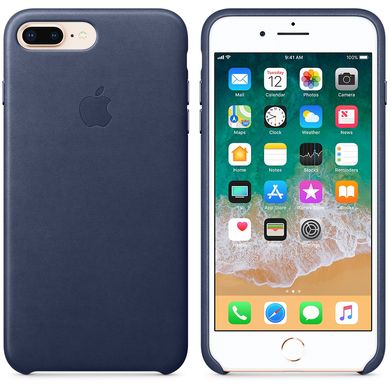 Чохол Apple Leather Case Midnight Blue (MQHL2) для iPhone 8 Plus / 7 Plus 1435 фото