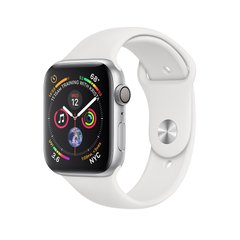Apple Watch Series 4 (GPS) 44mm Silver Aluminum Case with White Sport Band (MU6A2)