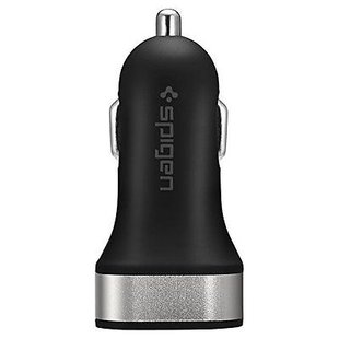 Автозарядка Spigen Dual Port USB Car Charger F24QC Black (4.8A) (SGP11749) 849 фото