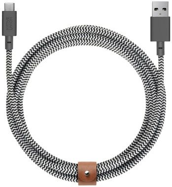 Кабель Native Union Belt Cable USB-A to USB-C Zebra (3 m) (BELT-KV-AC-ZEB-3) 1537 фото