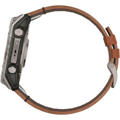 Смарт-годинник Garmin Fenix 8 51mm AMOLED Sapphire Carbon grey DLC w. Chestnut Leather Band (010-02905-40)