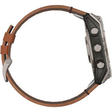 Смарт-годинник Garmin Fenix 8 51mm AMOLED Sapphire Carbon grey DLC w. Chestnut Leather Band (010-02905-40)
