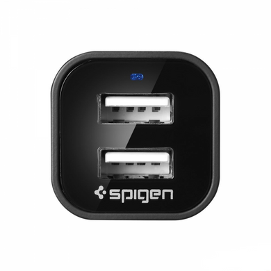 Автозарядка Spigen Dual Port USB Car Charger F24QC Black (4.8A) (SGP11749) 849 фото