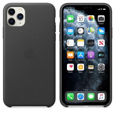 Чехол кожаный Apple Leather Case для iPhone 11 Pro Black (MWYE2) 3658 фото