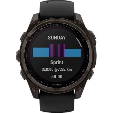 Спортивные часы Garmin Fenix 8 47mm Solar Sapphire Carbon Gray DLC Titanium w. Black/Pebble Gray S. Band (010-02906-10/11)