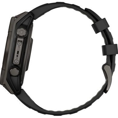 Спортивные часы Garmin Fenix 8 47mm Solar Sapphire Carbon Gray DLC Titanium w. Black/Pebble Gray S. Band (010-02906-10/11)