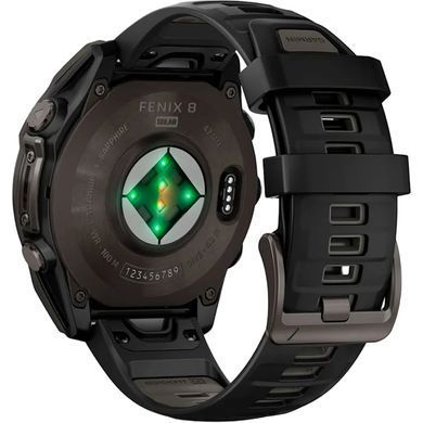 Спортивные часы Garmin Fenix 8 47mm Solar Sapphire Carbon Gray DLC Titanium w. Black/Pebble Gray S. Band (010-02906-10/11)