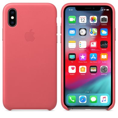 Чехол кожаный для iPhone XS Apple case Розовый (MTEU2) 2098 фото