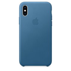 Оригинальный чехол Синий Apple для iPhone XS Кожа (MTET2) 2099 фото