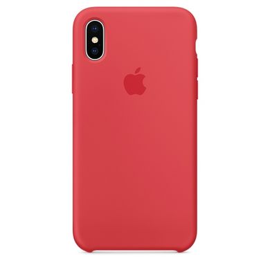 Оригінальний силіконовий чохол-накладка Apple для iPhone X (MRG12) Червона малина 1847 фото