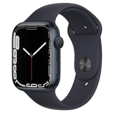 Apple Watch Series 7 GPS, 45mm Midnight Aluminium Case With Midnight Sport Band (MKN53)