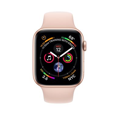 Apple Watch Series 4 (GPS) 44mm Gold Aluminum Case with Pink Sand Sport Band (MU6F2) 2050 фото
