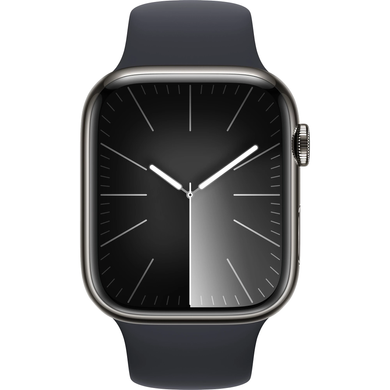 Apple Watch Series 9 GPS + Cellular 41mm Graphite Stainless Steel Case with Midnight Sport Band - S/M (MRJ83) 4472 фото