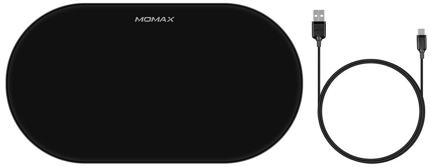 Бездротова зарядка на два пристрої MOMAX Q.Pad Pro Qual-Coil Wireless Charger (Black) (UD11D) 2231 фото