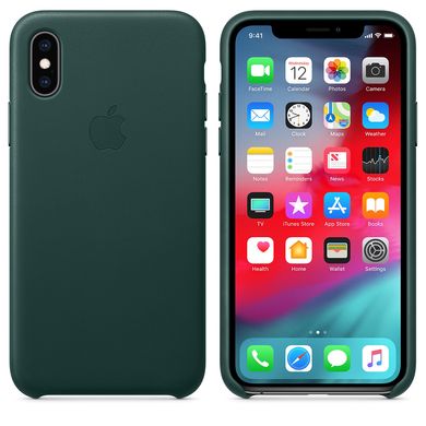 Чехол из кожи Apple Leather case для iPhone XS Лесной зеленый (MTER2) 2100 фото