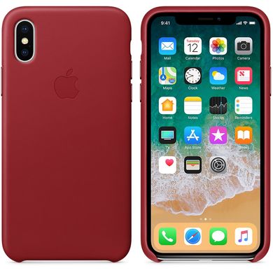 Кожаный чехол Apple PRODUCT (RED) (MQTE2) для iPhone X 1275 фото