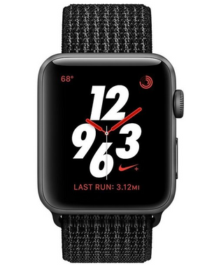 Apple Watch Series 3 Nike+ (GPS+LTE) 42mm Space Gray Aluminum Case with Black/Pure Platinum Nike Sport Loop (MQLF2) 1595 фото