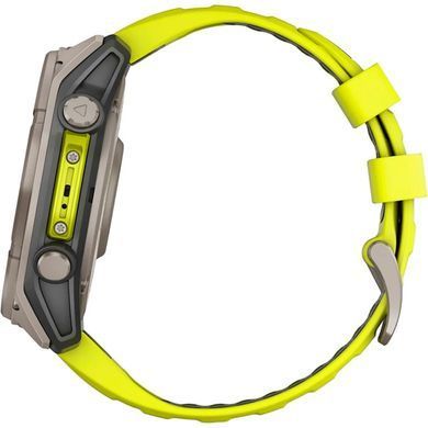 Спортивные часы Garmin Fenix 8 51mm Solar Sapphire Titanium w. Amp Yellow/Graphite Silicone Band (010-02907-20/21)