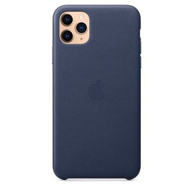 Чехол кожаный Apple Leather Case для iPhone 11 Pro Midnight Blue (MWYG2) 3661 фото
