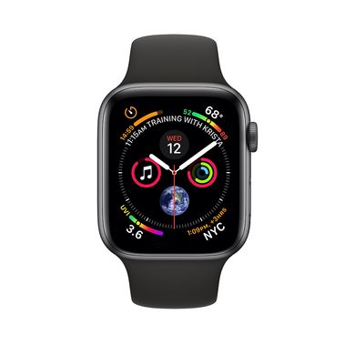 Apple Watch Series 4 (GPS) 44mm Space Gray Aluminum Case with Black Sport Band (MU6D2) 2051 фото