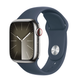 Apple Watch Series 9 GPS + Cellular 41mm Silver Stainless Steel Case with Storm Blue Sport Band - S/M (MRJ23) 4474 фото 1