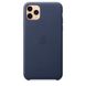 Чехол кожаный Apple Leather Case для iPhone 11 Pro Midnight Blue (MWYG2) 3661 фото 4