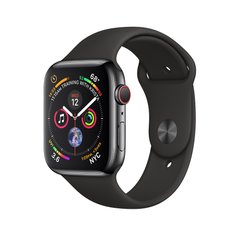 Apple Watch Series 4 (GPS+LTE) 44mm Space Black Stainless Steel Case with Black Sport Band (MTV52) 2075 фото