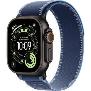 Apple Watch Ultra 3 GPS + Cellular 49mm Black Titanium Case with Blue/Bright Blue Trail Loop - M/L (MF254+MG9R4)