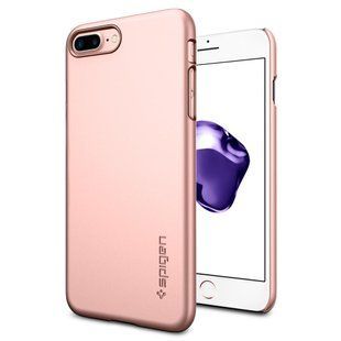 Захисний тонкий чохол Spigen Thin Fit рожевий для iPhone 8 Plus 1974 фото