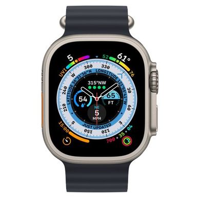 Смарт-годинник Apple Watch Ultra 49mm (GPS + Cellular) Titanium Case with Midnight Ocean Band (MQFK3) 4409 фото