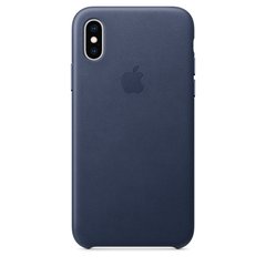 Чехол кожанный Apple iPhone XS Leather Case (MRWN2) Midnight Blue