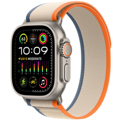 Apple Watch Ultra 2 GPS + Cellular 49mm Titanium Case with Orange/Beige Trail Loop - S/M (MRF13) 4443 фото