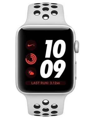 Apple Watch Series 3 Nike+ (GPS) 38mm Silver Aluminum Case with Pure Platinum/Black Nike Sport Band (MQKX2) 1596 фото