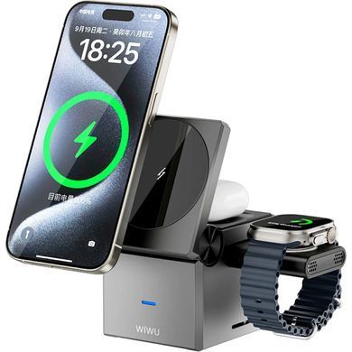 Беспроводное зарядное устройство WIWU [Wi-W030] Small Aquare 3in1 Series 20198 фото