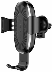 Автотримач + бездротова зарядка Baseus Wireless Charger Gravity Car Mount (Black) 2003 фото