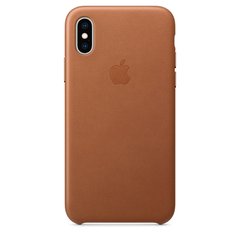 Бампер Apple кожаный для iPhone XS коричневый (MRWP2)