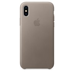 Кожаный чехол для iPhone Apple темно-серый (MQT92)