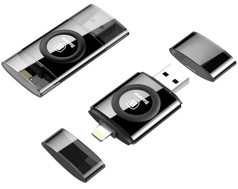 Флеш-накопитель Baseus OBSIDIAN X1 64GB Llightning/USB 2.0 (ACAPIPH-C01) для iPhone, iPad, iPod 1447 фото