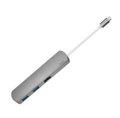 Переходник MacBook WIWU Adapter T3 USB-C / HDMI+2xUSB3.0 серый