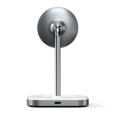 Бездротовий зарядний пристрій Satechi Aluminum 2 in 1 Magnetic Wireless Charging Stand Space Grey (ST-WMCS2M) 20247 фото